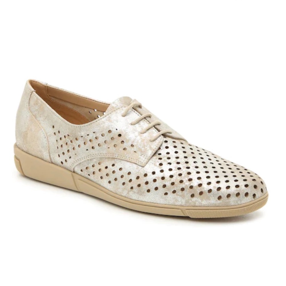 Sesto Meucci Dirce Oxford Gold Leather Lasercut